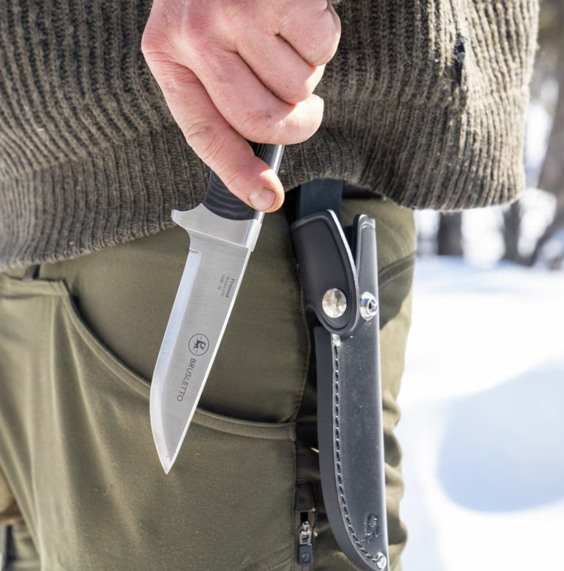 Brusletto Femund jagt- og outdoorkniv med læderskede